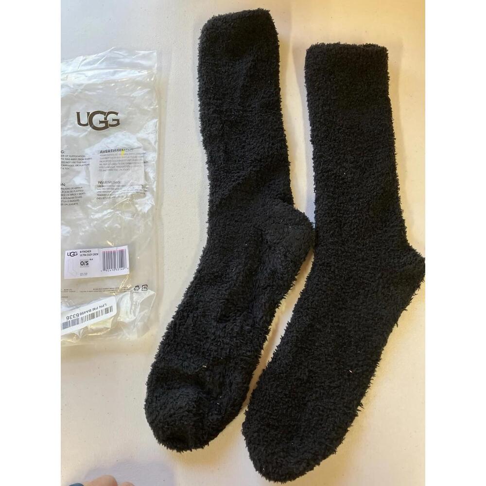 UGG Fincher Ultra Cozy Black Socks Adult OS - Picture 3 of 6